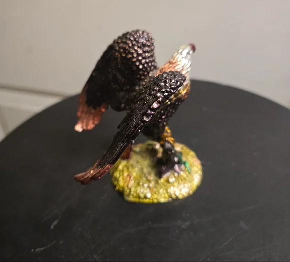 Elegant Bald Eagle Jeweled Trinket Box Objet d'art Release #20 "Majesty" - Picture 4 of 9